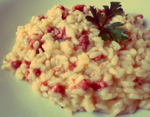 risotto with sausages
